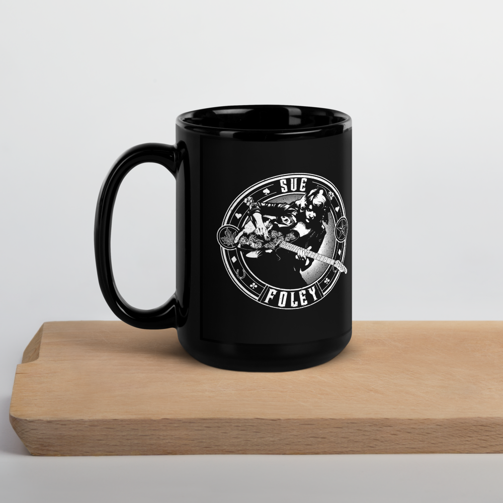 Sue Foley Stamp Large Black Mug