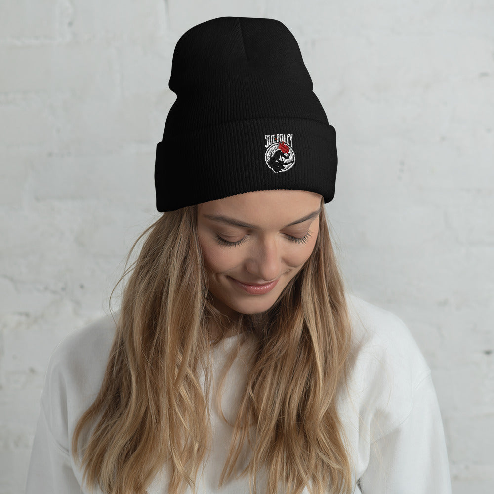 Sue Foley Stamp Cuffed Beanie