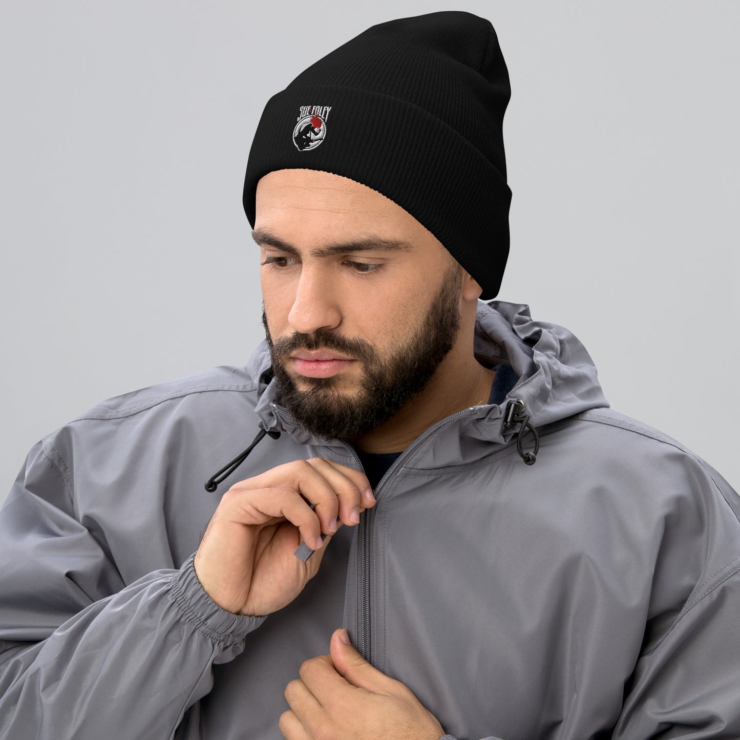 Sue Foley Stamp Cuffed Beanie