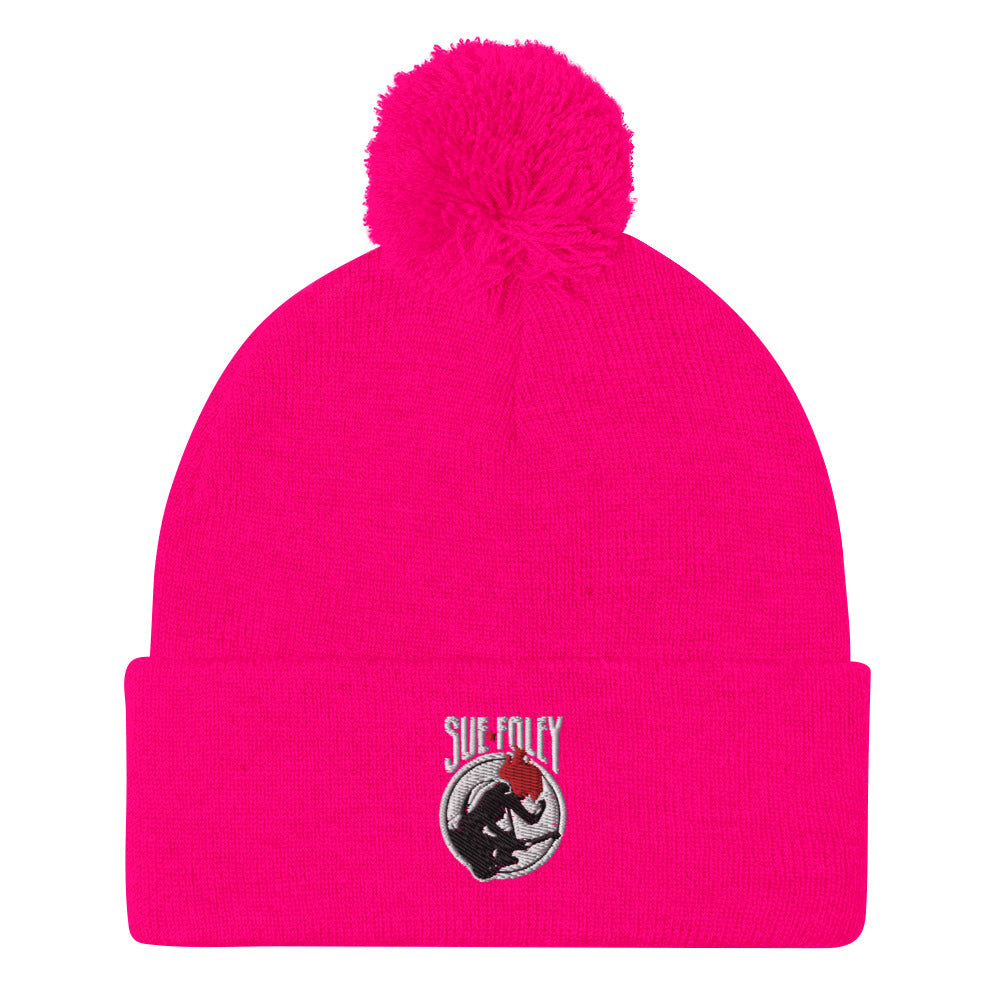 Sue Foley Stamp Pom-Pom Beanie