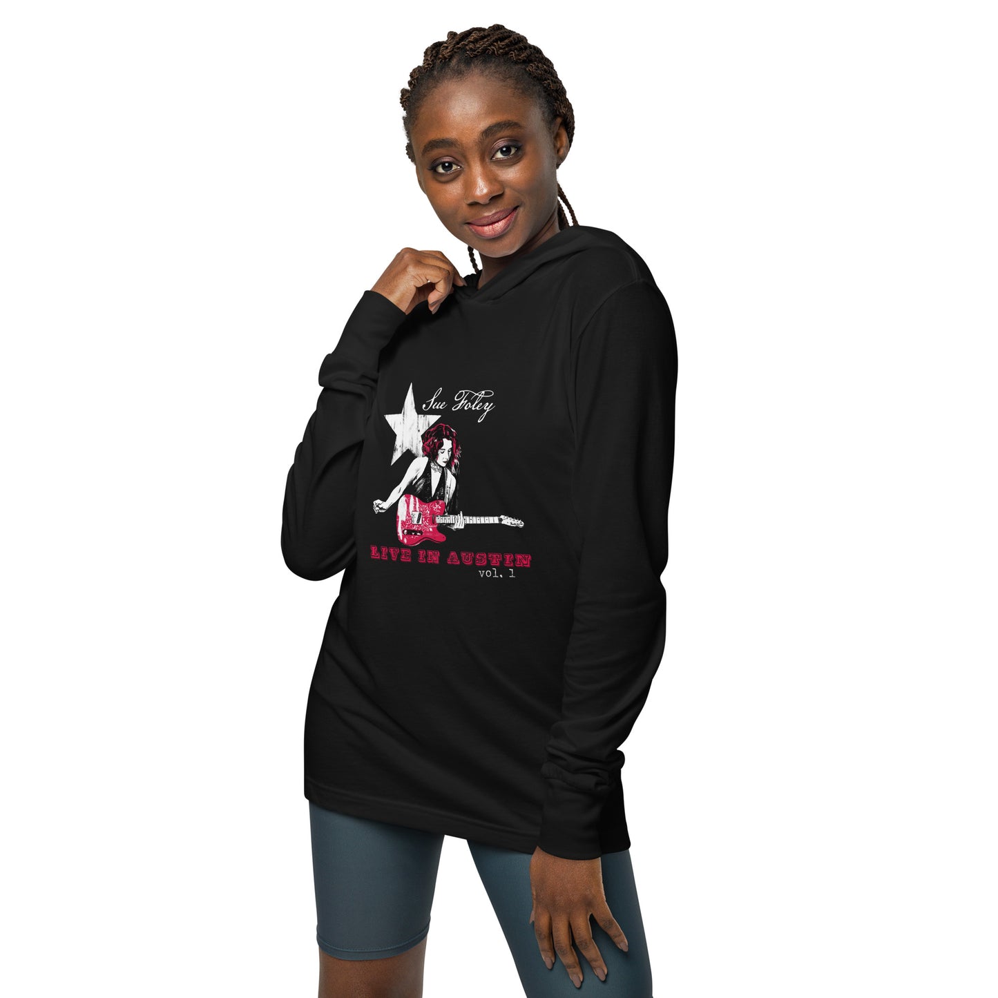 Sue Foley Austin Hooded Long-sleeve tee