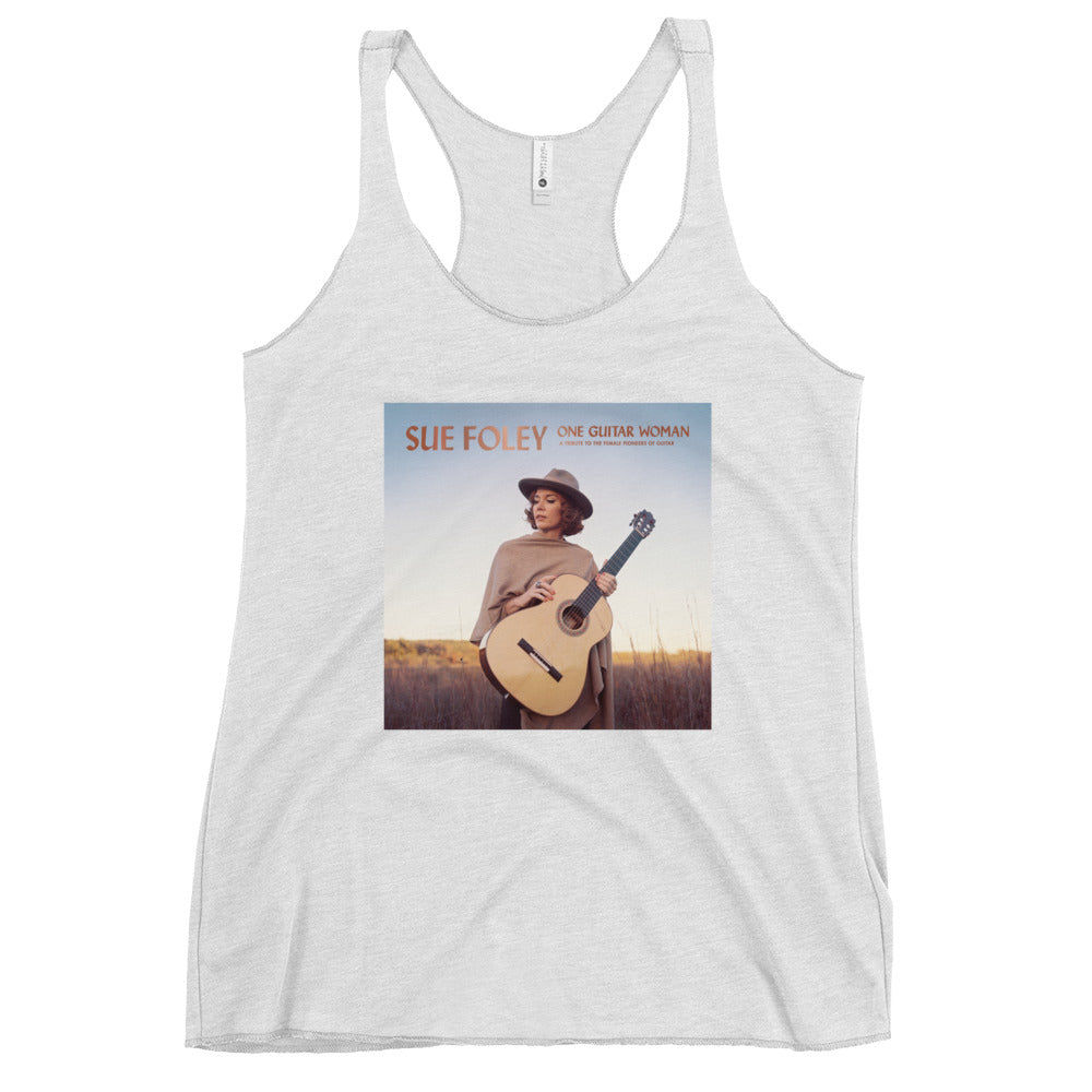 Sue Foley One Guitar Woman Racerback Tank (Black, or White)