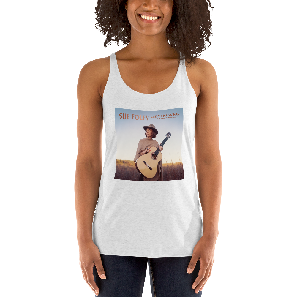 Sue Foley One Guitar Woman Racerback Tank (Black, or White)