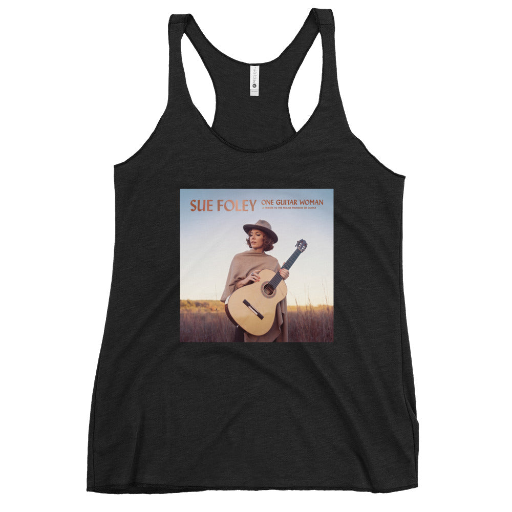 Sue Foley One Guitar Woman Racerback Tank (Black, or White)