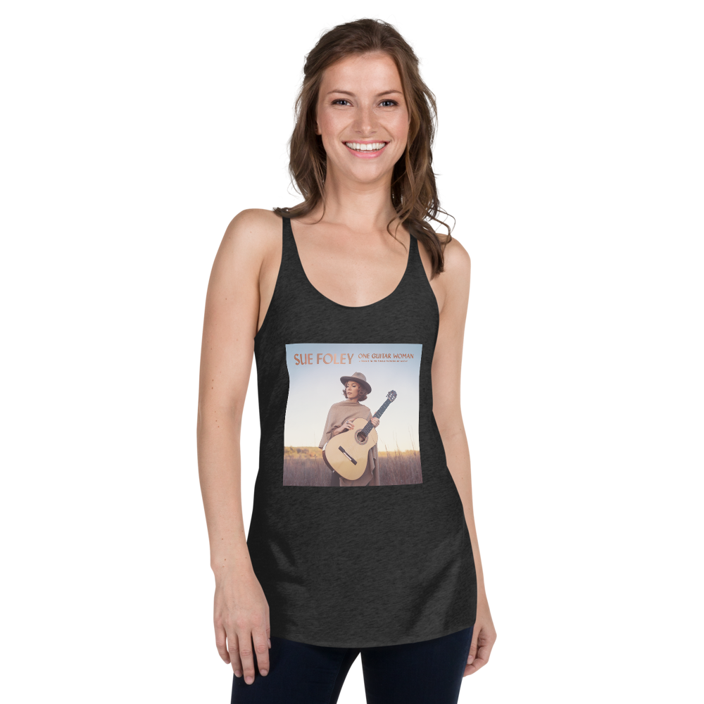 Sue Foley One Guitar Woman Racerback Tank (Black, or White)