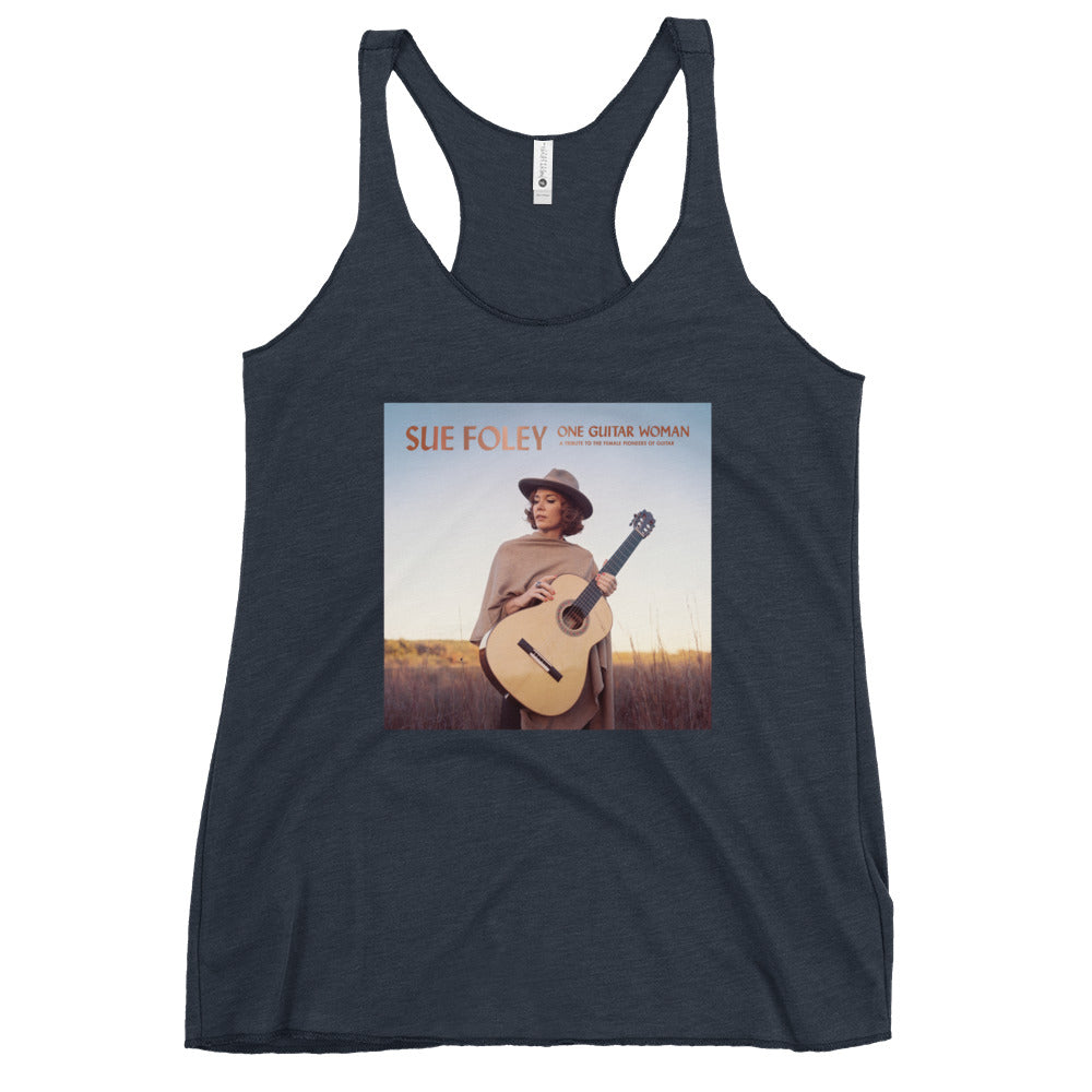 Sue Foley One Guitar Woman Racerback Tank (Black, or White)