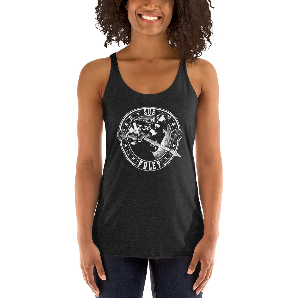 Sue Foley Stamp Racerback Tank (Black)