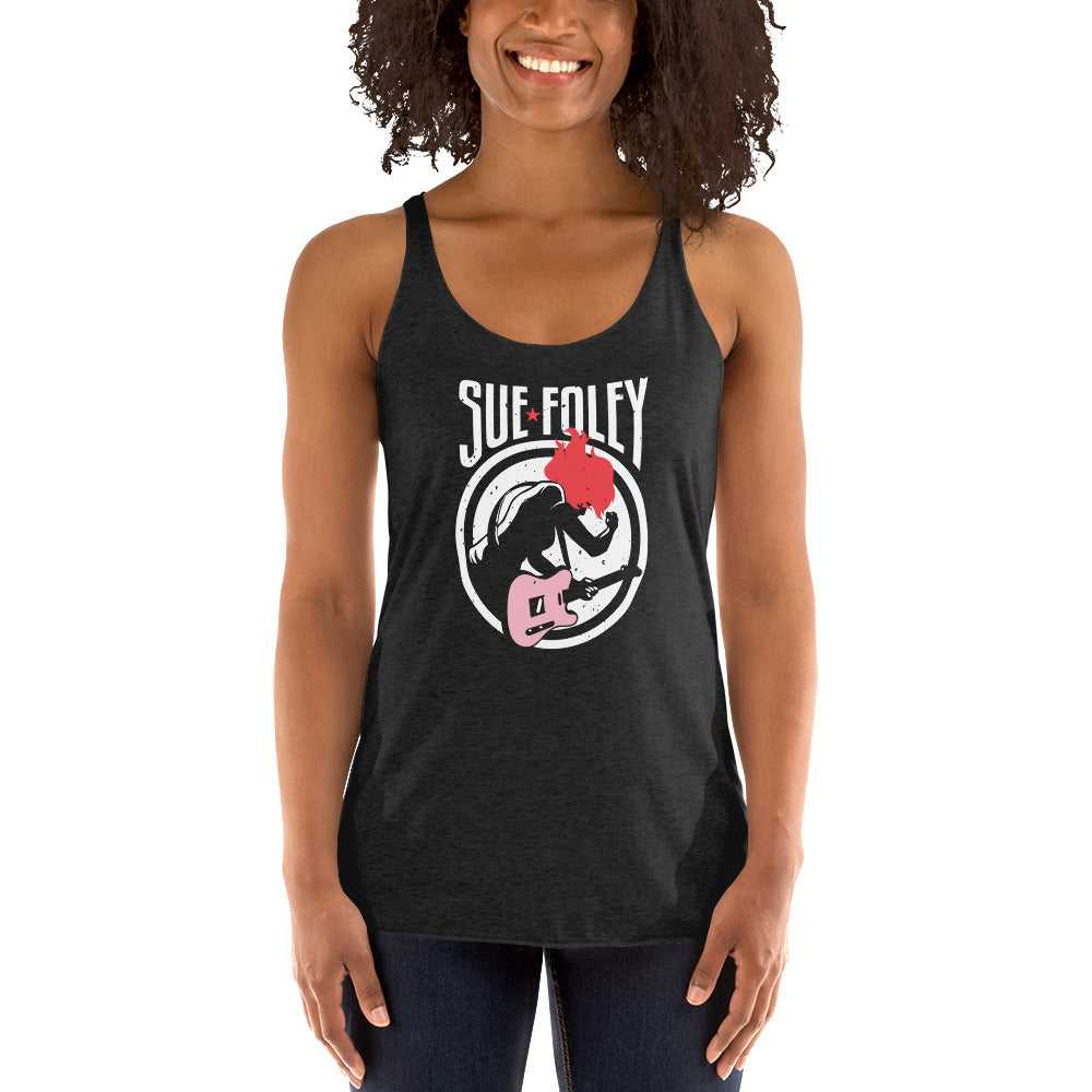 Sue Foley Guitar Woman Racerback Tank (Black)