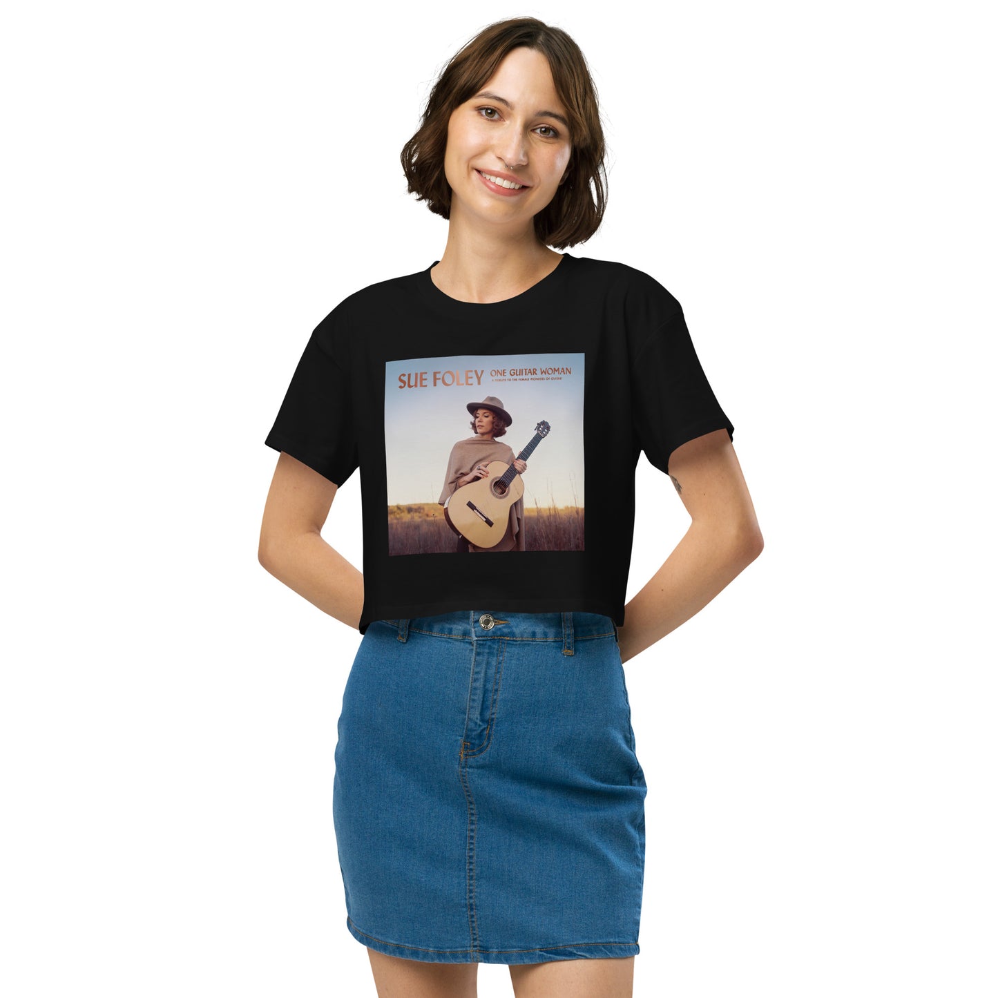 Sue Foley One Guitar Woman crop top