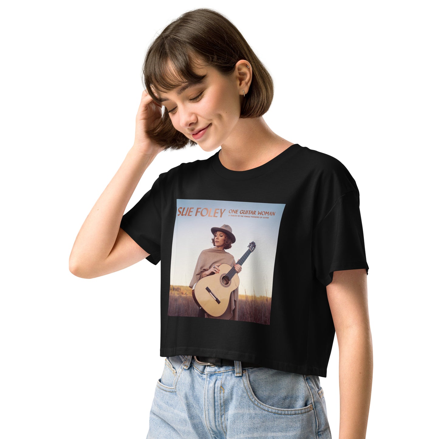 Sue Foley One Guitar Woman crop top