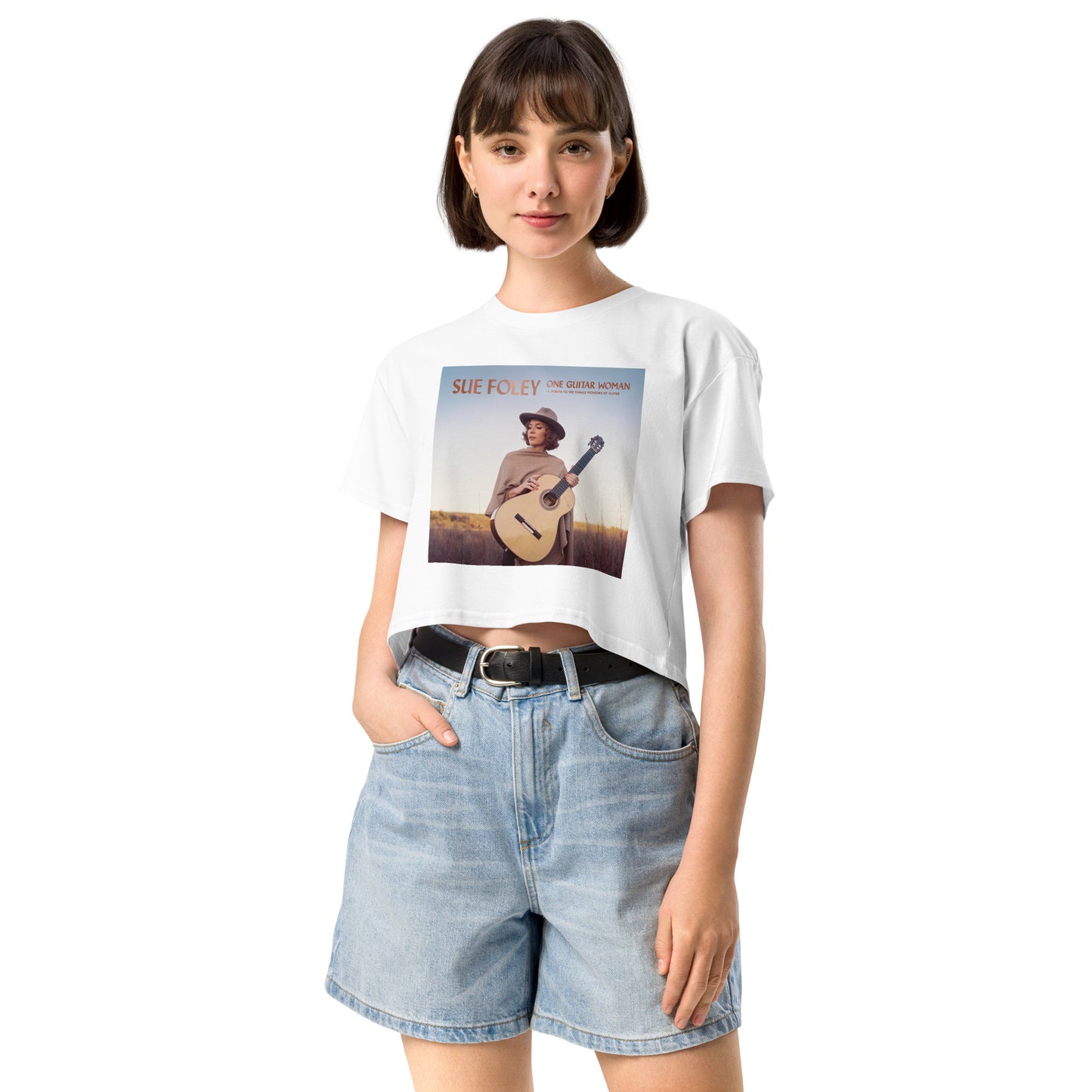 Sue Foley One Guitar Woman crop top