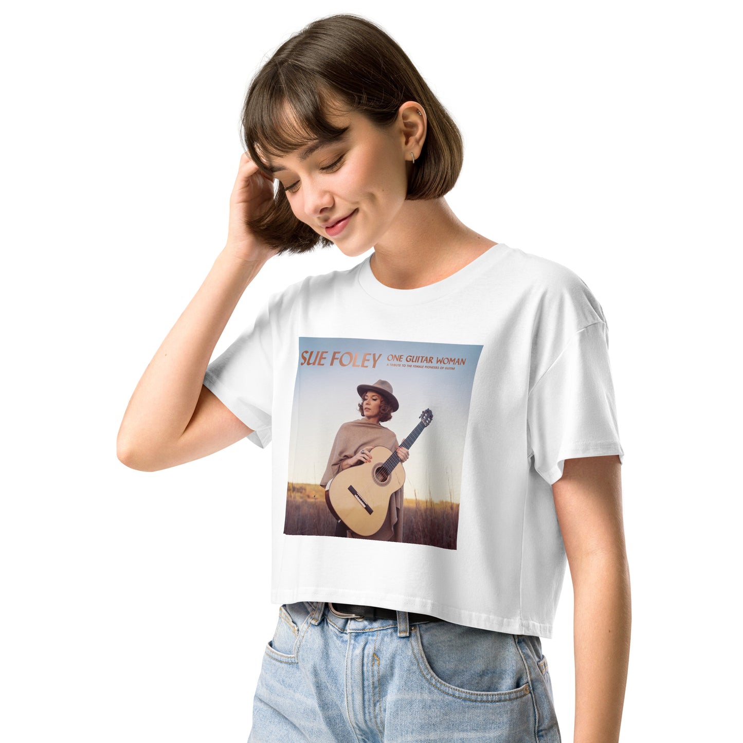 Sue Foley One Guitar Woman crop top