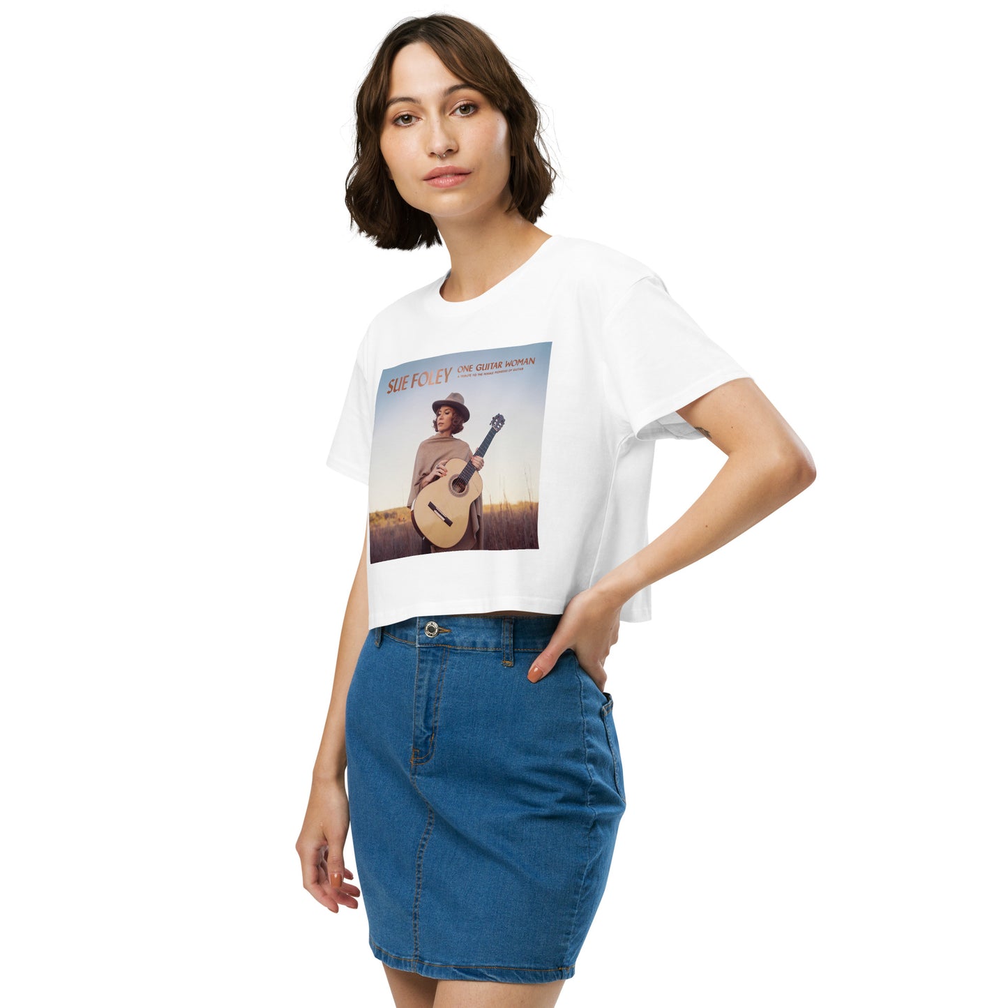 Sue Foley One Guitar Woman crop top