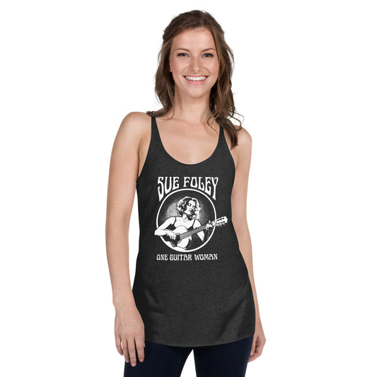 Sue Foley Acoustic Racerback Tank Top (Black, Purple or Teal)