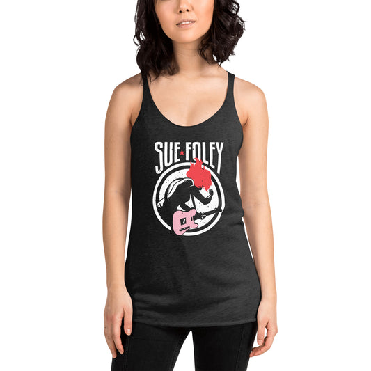 Sue Foley Guitar Woman Racerback Tank (Black)
